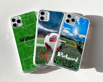 Soccer Phone case Football Cover fit for iPhone 17 16 15 14 13 12 Pro Max Xr Xs, Google Pixel 10 Pro XL 9 8 7 6, Samsung S26 S25 FE
