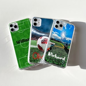 Soccer Phone case Football Cover fit for iPhone 16 15 14 13 12 11 Pro Max Xr 8 Plus, Samsung S25 S24 S23 FE A16 A15 A55, Pixel 9 8