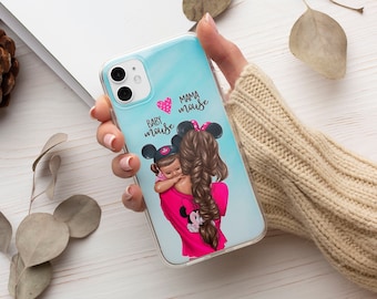 Baby Girl Mom Phone Case Mother cover fit for iPhone 17 16 15 14 13 12 Pro Max Xr Xs, Google Pixel 10 Pro XL 9 8 7 6, Samsung S25 S24 FE