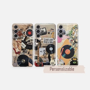 Vinyl Phone case Rock and Roll Vintage cover fit for Samsung S26 S25 S24 S23 S22 Plus Ultra FE S10 Galaxy Note 20 A16 A17 A57 A56 A16 A25