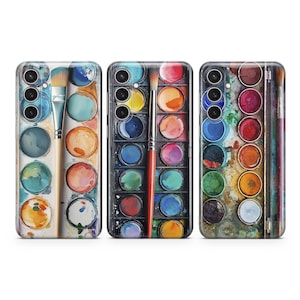 Custodia per telefono con tavolozza ad acquerello, adatta per Samsung S25 S24 S23 S22 S21 Plus Ultra FE S10 Galaxy Note 20 A15 A16 A55 A56 A14 A25 A24 A05