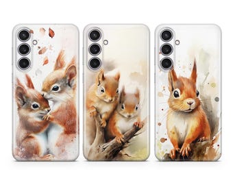 Funda para teléfono con diseño de ardilla, funda adorable con temática de vida silvestre, compatible con Samsung S26 S25 S24 S23 S22 Plus Ultra FE S10 Galaxy Note 20 A16 A17 A57 A56 A16 A25