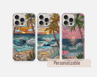 Etui na telefon z motywem fal oceanicznych, plażowe, tropikalne, pasujące do iPhone'a 17 16 15 14 13 12 Pro Max Xr Xs, Google Pixel 10 Pro XL 9 8 7 6, Samsunga S26 S25