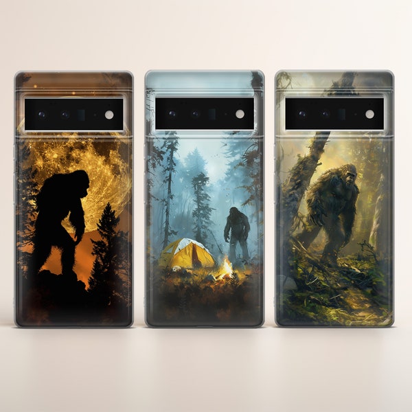 Scary Bigfoot Phone case Horror cover fit for Google Pixel 8, 7, 6 Pro, 6A, 3XL, 5, 4A, 2, iPhone 14, 13, Samsung Galaxy S21Fe, S22, A13