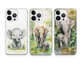Funda para teléfono con diseño de elefante bebé, bonita funda Savanna, compatible con iPhone 17, 16, 15, 14, 13, 12 Pro Max, Xr, Xs, Google Pixel 10 Pro XL, 9, 8, 7, 6, Samsung S26, S25