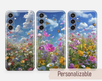 Lente Telefoon Geval Vlinder Wildflower cover fit voor Samsung S26 S25 S24 S23 S22 Plus Ultra FE S10 Galaxy Note 20 A16 A17 A57 A56 A16 A25