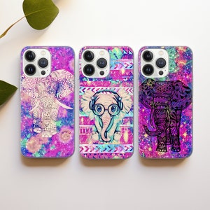 Elephant Phone case spiritual Mandala cover fit for iPhone 17 16 15 14 13 12 Pro Max Xr Xs, Google Pixel 10 Pro XL 9 8 7 6, Samsung S25