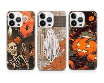 Halloween phone case Spooky Ghost cover fit for iPhone 17 16 15 14 13 12 Pro Max Xr Xs, Google Pixel 10 Pro XL 9 8 7 6, Samsung S26 S25 FE