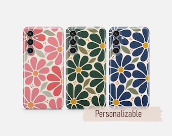 Coque rétro Groovy Floral Daisy pour Samsung S26 S25 S24 S23 S22 Plus Ultra FE S10 Galaxy Note 20 A16 A17 A57 A56 A14 A25 A05s