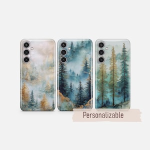 Pine Trees Handyhülle Misty Forest passend für Samsung S26 S25 S24 S23 S22 Plus Ultra FE S10 Galaxy Note 20 A16 A17 A57 A56 A16 A25 A05s