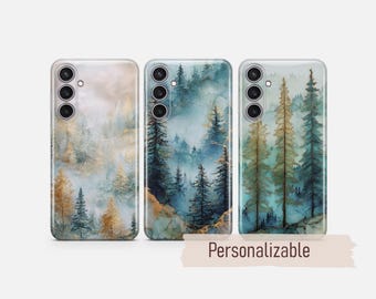 Pine Trees Phone case Misty Forest cover fit for Samsung S26 S25 S24 S23 S22 Plus Ultra FE S10 Galaxy Note 20 A16 A17 A57 A56 A16 A25 A05s