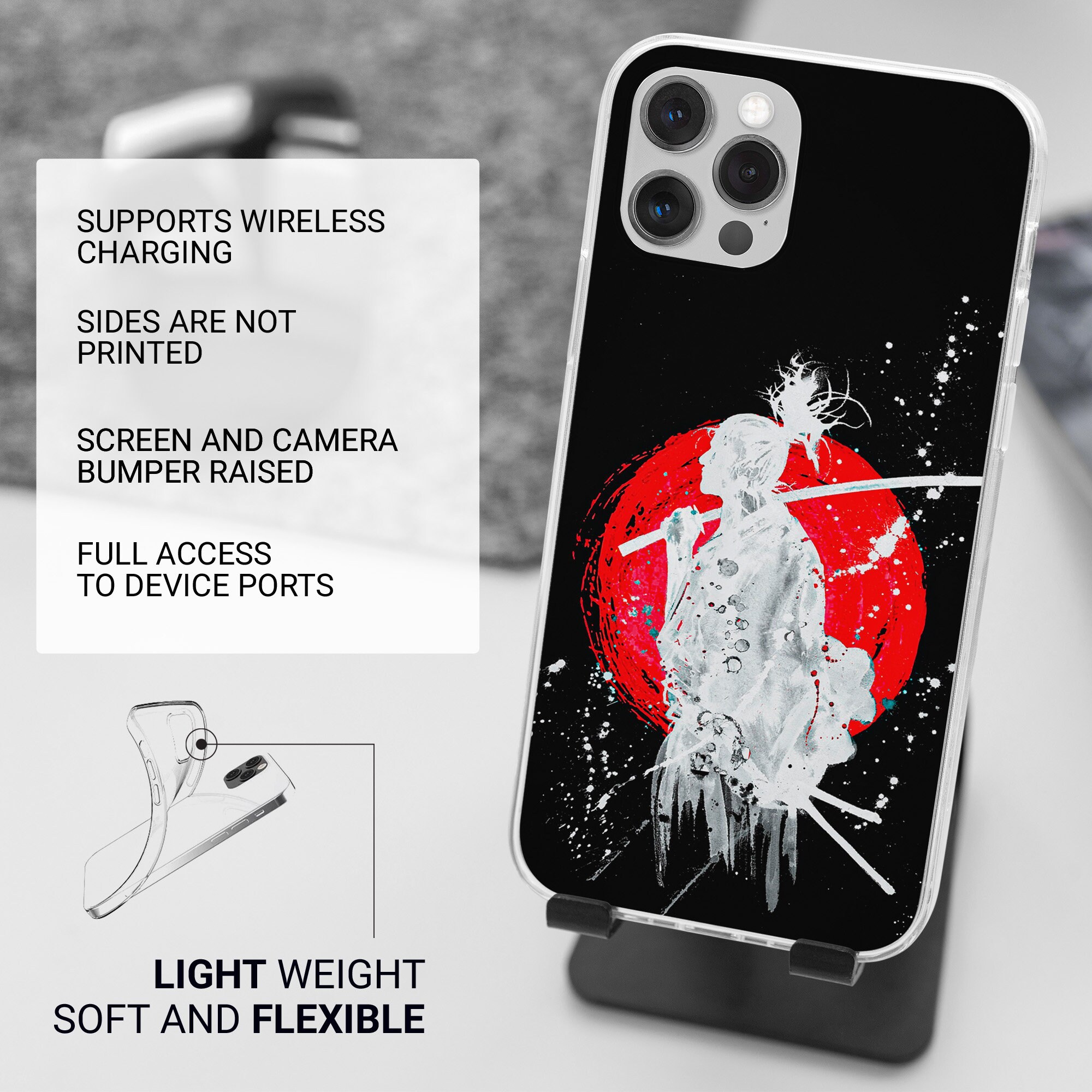 Samurai Phone Case Japan Art Cover Fit for iPhone 18 17 16 15 14