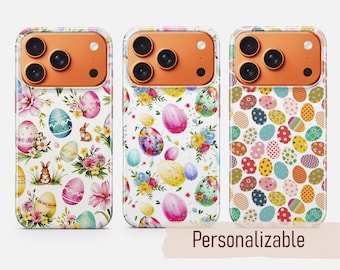 Funda para teléfono con diseño de huevo de Pascua y conejito pastel, compatible con iPhone 18 17 16 15 14 13 Pro Max Xr Xs, Google Pixel 10 Pro XL 9 8 7 6, Samsung S26 S25 FE