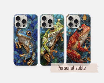 Frosch Handyhülle Stained Glass Print Cover passend für iPhone 17 16 15 14 13 12 Pro Max Xr Xs, Google Pixel 10 Pro XL 9 8 7 6, Samsung S26 S25 FE