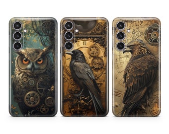 Steampunk Phone Case Metal Birds Sci-fi cover fit for Samsung S26 S25 S24 S23 S22 Plus Ultra FE S10 Galaxy Note 20 A16 A17 A57 A56 A16 A25