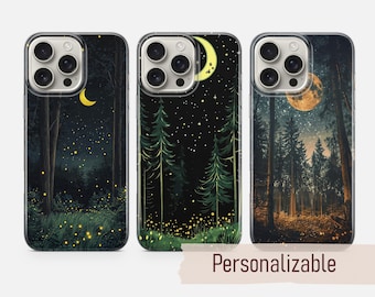 Funda para teléfono Forest Night Moon Fairycore compatible con iPhone 18 17 16 15 14 13 Pro Max Xr Xs, Google Pixel 10 Pro XL 9 8 7 6, Samsung S26 S25