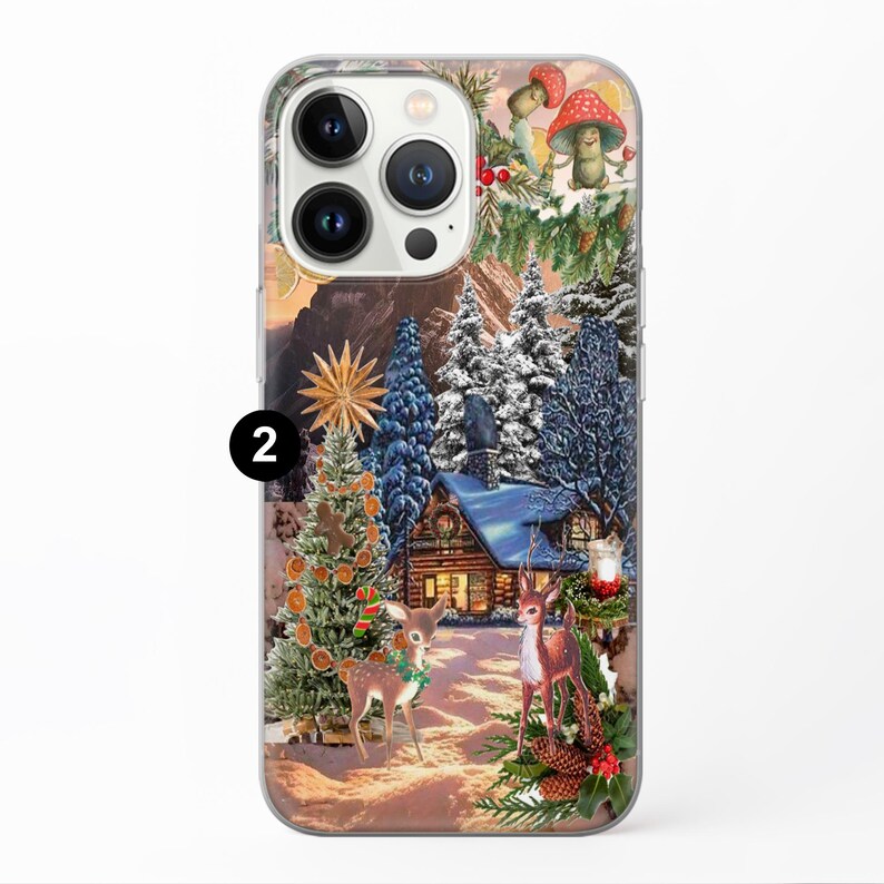 Christmas Phone Case Cottagecore Collage Cover Fit for iPhone 17 16 15 ...