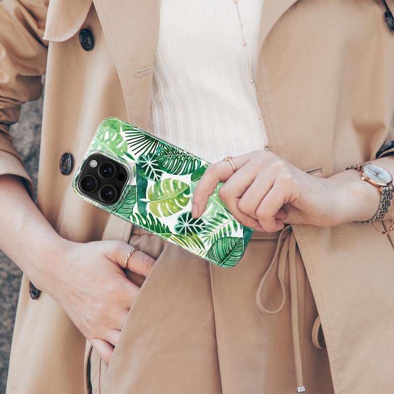 Plant Phone case Monstera Tropical Cover fit for iPhone 18 17 16 15 14 13 Pro Max Xr Xs, Google Pixel 10 Pro XL 9 8 7 6, Samsung S26 S25 FE image 3