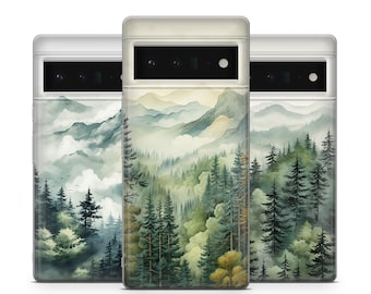 Mountains Phone case Forest cover fit for Google Pixel 10 Pro XL 9 8 7 6 Pro 6A 3XL 5 4, iPhone 17 16, Samsung A15 S24 Ultra, S23 FE
