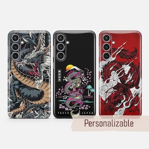 Dragon phone case Japanese Art cover fit for Samsung S25 S24 S23 S22 S21 Plus Ultra FE S10 Galaxy Note 20 A15 A16 A55 A56 A14 A25 A24 A05