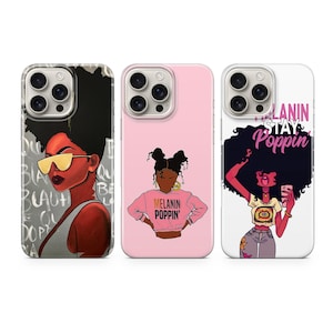 Coque Afro pour iPhone 16 15 14 13 12 11 Pro Max Xr 8 Plus, Samsung S25 S24 S23 FE A16 A15 A55, Pixel 9 8
