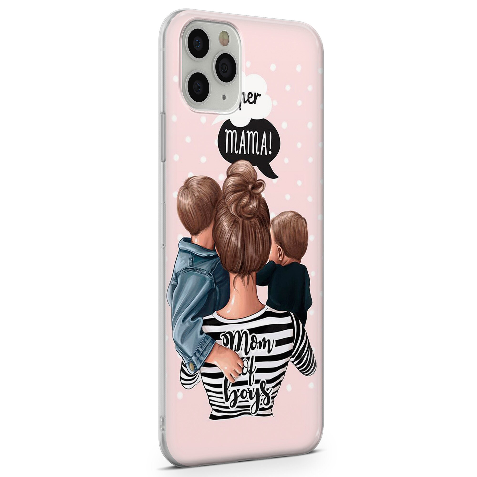 iPhoneアクセサリー mom Amazon.com: Mom Cute Phone Cases with Name Pink Flower