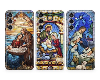 Funda para teléfono con diseño del nacimiento de Jesucristo, compatible con Samsung S26, S25, S24, S23, S22 Plus Ultra, FE, S10, Galaxy Note 20, A16, A17, A57, A56, A16 y A25.