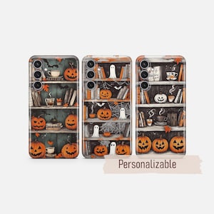 Halloween phone case Autumn Book Shelf cover fit for Samsung S26 S25 S24 S23 S22 Plus Ultra FE S10 Galaxy Note 20 A16 A17 A57 A56 A16 A25
