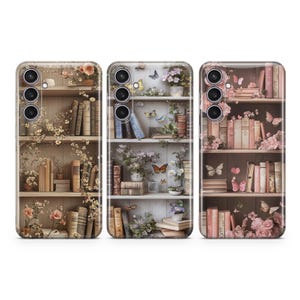 Étui pour téléphone à étagères florales pour Samsung S25 S24 S23 S22 S21 Plus Ultra FE S10 Galaxy Note 20 A15 A16 A55 A56 A14 A25 A05