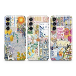 Été italien coque de téléphone coque pour Samsung S25 S24 S23 S22 S21 Plus Ultra FE S10 Galaxy Note 20 A15 A16 A55 A56 A14 A25 A05