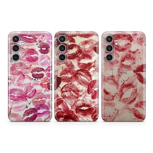 Custodia per telefono Lipstick Kisses Red cover adatta per Samsung S25 S24 S23 S22 S21 Plus Ultra FE S10 Galaxy Note 20 A15 A16 A55 A56 A14 A25