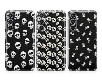 Funda para teléfono con estampado de calaveras y terror gótico, compatible con Samsung S26, S25, S24, S23, S22 Plus Ultra, FE, S10, Galaxy Note 20, A16, A17, A57, A56, A16 y A25.