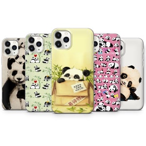 Panda Phone case cover fit for iPhone 17 16 15 14 13 12 Pro Max Xr Xs, Google Pixel 10 Pro XL 9 8 7 6, Samsung S25 S24 FE