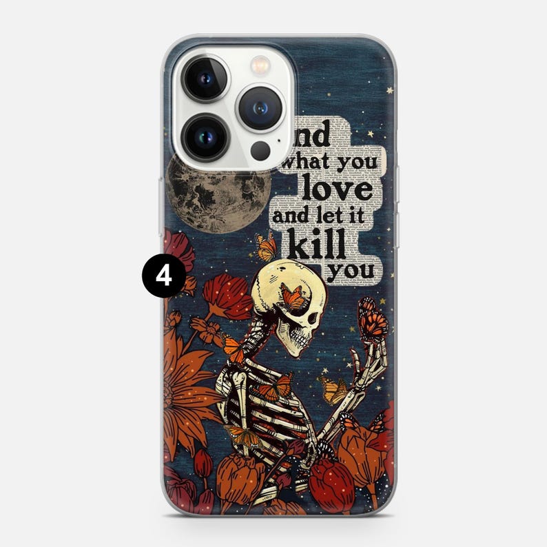 Skull Phone case Gothic Floral cover fit for iPhone 17 16 15 14 13 12 Pro Max Xr Xs, Google Pixel 10 Pro XL 9 8 7 6, Samsung S26 S25 FE 4
