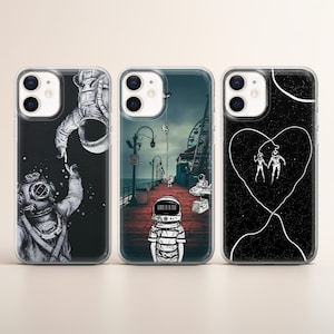 Astronaut Phone case Space Cover fit for iPhone 17 16 15 14 13 12 Pro Max Xr Xs, Google Pixel 10 Pro XL 9 8 7 6, Samsung S25 S24 FE