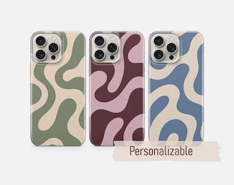 Pastel Phone Case Boho Abstract cover fit for iPhone 17 16 15 14 13 12 Pro Max Xr Xs, Google Pixel 10 Pro XL 9 8 7  Samsung S26 S25 FE