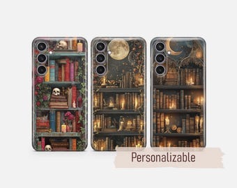 Gothic Phone case Bookshelf Witchy cover fit for Samsung S26 S25 S24 S23 S22 Plus Ultra FE S10 Galaxy Note 20 A16 A17 A57 A56 A16 A25e A05s