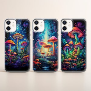 Coque de portable champignon psychédélique adaptée pour iPhone 17 16 15 14 13 12 Pro Max Xr Xs, Google Pixel 10 Pro XL 9 8 7 6, Samsung S25 S24 FE