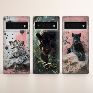 Black Panther Phone Case Big Cat cover fit for Google Pixel 10 Pro XL 9 8 7 6 Pro 6A 3XL 5 4, iPhone 17 16, Samsung A15 S24 Ultra, S23 FE