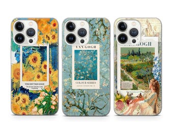 Custodia per telefono Vincent van Gogh Art Collage adatta per iPhone 17 16 15 14 13 12 Pro Max Xr Xs, Google Pixel 10 Pro XL 9 8 7 6, Samsung S25