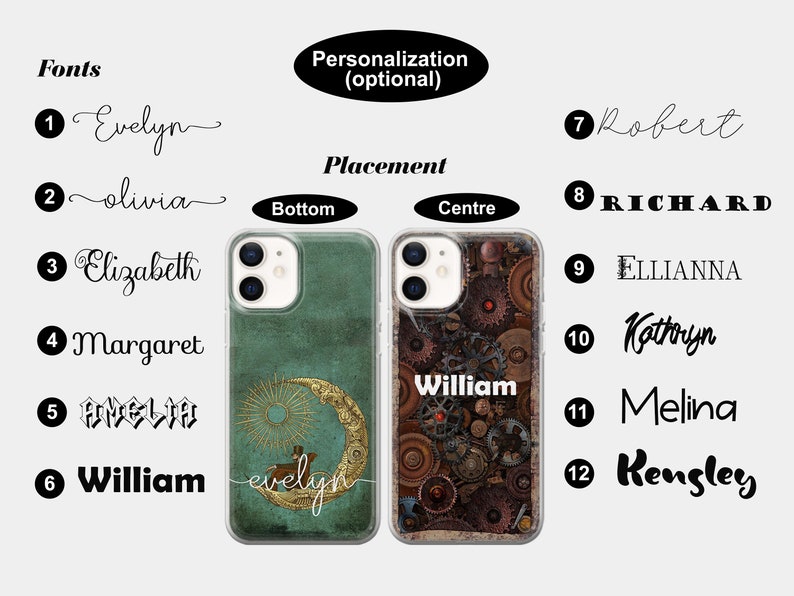 Steampunk Phone case Gothic cover fit for iPhone 15 Pro Max, 14, 13, 12, 11, XR, XS, 8, Samsung S24, S23, S22 Fe, A14, A15, A53, A32 image 9