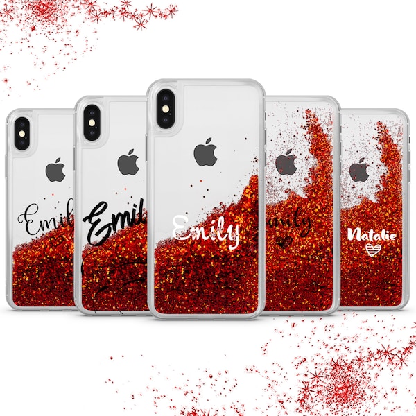 Coque de téléphone personnalisée, coque personnalisée pour iPhone 15 14 13 12 11 Pro max Xs Xr 8 7 6 SE plus Liquid Glitter