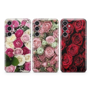 Coque de téléphone Roses Rose Rouge Fleurs Motif housse pour Samsung S25 S24 S23 S22 S21 Plus Ultra FE S10 Galaxy Note 20 A15 A16 A55 A56 A14 A25