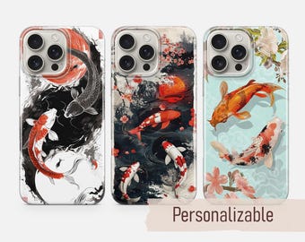 Koi Fish Phone Case Yin Yang Art cover fit for iPhone 18 17 16 15 14 13 Pro Max Xr Xs, Google Pixel 10 Pro XL 9 8 7 6, Samsung S26 S25 FE