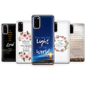 Étui de téléphone verset biblique, housse christianisme pour Samsung S25 S24 S23 S22 S21 Plus Ultra FE S10 Galaxy Note 20 A15 A16 A55 A56 A14 A25 A24