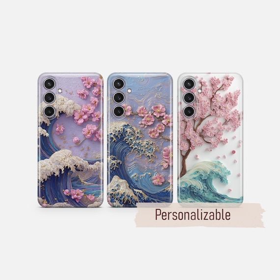 Sakura Phone case Japanese Great Wave cover fit for Samsung S26 S25 S24 S23 S22 Plus Ultra FE S10 Galaxy Note 20 A16 A17 A57 A56 A16 A25 A05