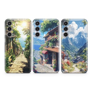 Japanse Telefoon Geval Street View Anime cover fit voor Samsung S25 S24 S23 S22 S21 Plus Ultra FE S10 Galaxy Note 20 A15 A16 A55 A56 A14 A25
