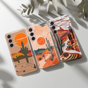 Wüstenkaktus Handyhülle Terracotta Abdeckung passend für Samsung S25 S24 S23 S22 S21 Plus Ultra FE S10 Galaxy Note 20 A15 A16 A55 A56 A14 A25 A24