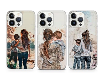 Boy Mom Phone case Mother's Day gift cover fit for iPhone 17 16 15 14 13 12 Pro Max Xr Xs, Google Pixel 10 Pro XL 9 8 7 6, Samsung S26 S25
