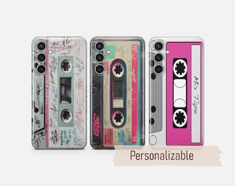 Cassette Cassette de téléphone rétro des années 90 pour Samsung S26 S25 S24 S23 S22 Plus Ultra FE S10 Galaxy Note 20 A16 A17 A57 A56 A16 A25 A05s